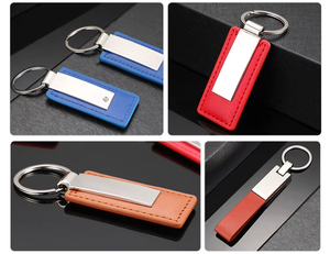 Custom Logo PU <b>Leather</b> Keychain Zinc Alloy Metal Keyring Stylish Car <b>Key</b> <b>Chain</b> with Personalised Logo - Product Image 4