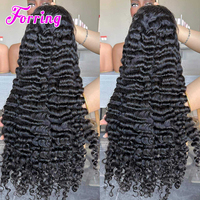Wig Rambut Asli India Raw Indian Loose Deep Wave 30 Inch Burmese Curly Wave Full Lace Human Hair Wig 180 Density 13X6 Deep Wave Lace Front Wigs