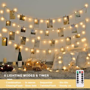 Luci a Sfera a Batteria con 8 Funzioni e Telecomando, per Decorazioni Interne ed Esterne, per Natale, Feste e Giardino - Product Image 3