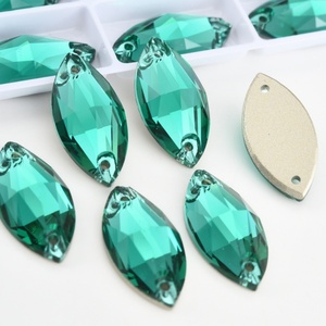 OLeeya Premium 5A Strass à coudre en verre, formes Yeux de cheval et Navette à dos plat, pour accessoires vestimentaires - Product Image 3