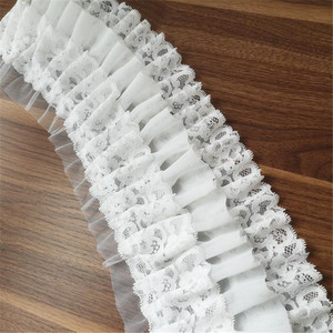 Ruban plissé à trois couches en mousseline de soie de 12 cm, bordure en dentelle, accessoires de couture pour ourlet de robe - Product Image 5