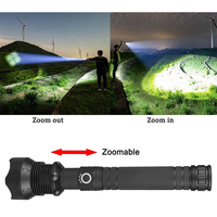 Lampe Torche LED Haute Puissance XHP70.2, Rechargeable USB, Zoomable, Indicateur de Batterie, 5000 Lumens