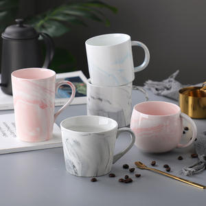 Microwave pencuci piring aman 14oz Novelty Pink marmer cangkir keramik untuk rumah dan kantor - Product Image 6