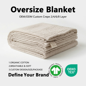 <span class=keywords><strong>Couverture</strong></span> en mousseline de coton biologique GOTS pour bébé, drap de lit surdimensionné, <span class=keywords><strong>couverture</strong></span> géante <span class=keywords><strong>magique</strong></span> pour la maison, fabriquée par le fabricant - Product Image 1