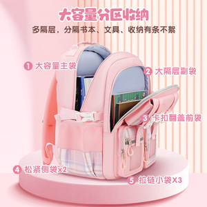 Nueva Mochila Escolar Coreana Ligera de Gran Tamaño con Diseño a Cuadros para Primaria (1-3-6) - Product Image 2
