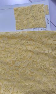 Elastic Rose Flower Design <strong>Heavy</strong> <strong>Lace</strong> <strong>Fabric</strong> With Beads and Sequins - Product Image 6