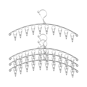 Duy nhất-tier thép không gỉ kim loại móc Windproof khô giá vai rộng dây phơi quần áo treo giá cho phòng khách tổ chức - Product Image 1