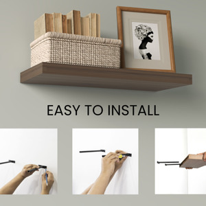 Floating Shelves <b>Light</b> Brown 2 Shelves 1.50 In H Wall Mount Storage Display Rack - Product Image 4