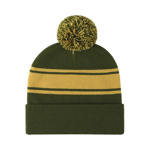 Winter Outdoor Ski Snow logo Jacquard Acrylic Knitted Cuff <strong>Pom</strong> <strong>Pom</strong> Custom Bobble <strong>Beanie</strong> Hats - Product Image 2