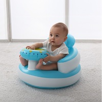 Chaise gonflable en PVC pour bébé avec plateau repas, anti-retournement, canapé de soutien pour tout-petit, pour usage intérieur/extérieur