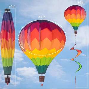गर्म हवा के गुब्बारे हवा स्पिनर उद्यान सजावट बड़े आउटडोर फांसी सजावट लॉन यार्ड गहने इंद्रधनुष पवन फांसी Windsock - Product Image 5