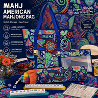 Ensemble de sacs de mahjong américains de luxe, 3 pièces, en toile, écologiques, durables, pliables, personnalisables, étui de transport portable, imperméable