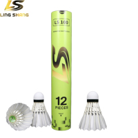 Volant de badminton professionnel Lingshang LS100 avec vol stable et haute durabilité, écologique pour l'entraînement