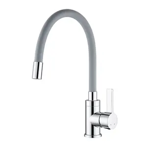 CYEN modern design high pressure 360 degrees swiveling spout gray kitchen tap flexible kitchen mixer tap single lever mixer tap
