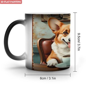 <b>Ceramic</b> <b>Mug</b> 11oz Frosted Black Heat Sensitive Color Changing Gift Cup - Product Image 1