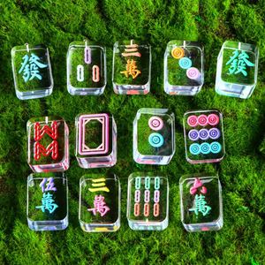 <b>Clear</b> Crystal Epoxy <b>Resin</b> Western-style Reusable Square Mahjong Keychain DIY Handmade Craft Summer Color Charm for Gift Giving - Product Image 1