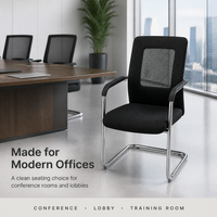 Chaise de bureau de direction de luxe, design ergonomique moderne, dossier en tissu maillé, accoudoirs chromés