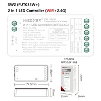 Contrôleur LED WiFi SW2 2 en 1 avec application et télécommande 2.4G, luminosité et température de couleur réglables, contrôleur LED intelligent 12-24V 12A