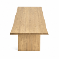 Table à manger en bois massif avec pieds en bois brut, 90 pouces, pour salle à manger