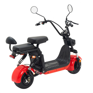 Trottinette électrique 2 roues, moteur brushless 1000W, batterie lithium 48V, suspension arrière, avec siège et rétroviseurs, rouge - Product Image 3