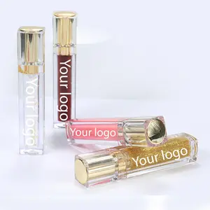 HMU 럭셔리 고품질 도매 맛 방수 비건 화장품 매트 클리어 사용자 정의 광택 립글로스 개인 라벨 립글로스