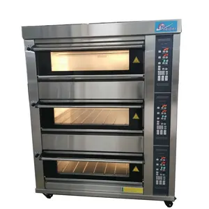 Equipamento comercial 6 3-Deck-Forno de Padaria Forno de Assar Pão Francês Bandeja Baguette Francesa