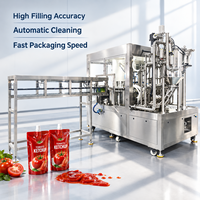Machine de remplissage multi-têtes haute vitesse pour sachets à bec verseur, idéale pour la sauce tomate, le ketchup, la sauce chili, la confiture et les pâtes alimentaires