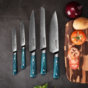 Custom 6 Pcs Damasco Juego <span class=keywords><strong>de</strong></span> <span class=keywords><strong>cuchillos</strong></span> <span class=keywords><strong>de</strong></span> madera Pakka japonés Chef <span class=keywords><strong>Cuchillos</strong></span> <span class=keywords><strong>de</strong></span> cocina profesional <span class=keywords><strong>con</strong></span> soporte magnético - Product Image 2