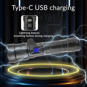 Siêu Sáng Đèn Pin 5 Chế độ Kép 30W LED Trắng Vàng Ánh Sáng Màu Xanh Kỹ Thuật Số Điện Hiển Thị <span class=keywords><strong>Torch</strong></span> 4500 Lumens Ngoài Trời Ánh Sáng Đèn <span class=keywords><strong>Flash</strong></span> - Product Image 6