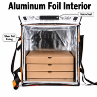 Sac isotherme imperméable extra large avec doublure en aluminium, panneau rigide en coton perlé, vente en gros, boîte de livraison alimentaire d'usine