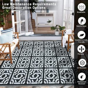 Materiale reversibile PP tappetino da <span class=keywords><strong>esterno</strong></span> <span class=keywords><strong>tappeto</strong></span> impermeabile tessuto di paglia di plastica per RV viaggio Picnic campeggio Patio ponte <span class=keywords><strong>piscina</strong></span> - Product Image 3