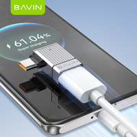 BAVIN grosir OTG69 120W 10Gbps USB 3.1 paduan Aluminium Adapter Converter Usb Female ke Tipe c kabel Male Otg