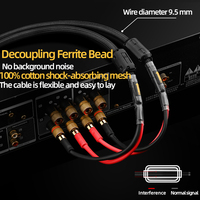 Câble de haut-parleur HIFI avec noyau en fil OFC et fiches banane plaquées or, connecteurs Y mâle-mâle, pour amplificateur de puissance, mixeur et haut-parleur audio