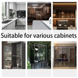 免开孔钢铰链上下轴磁力触摸玻璃五金配件适用于3-5毫米玻璃柜门单双门 - Product Image 5