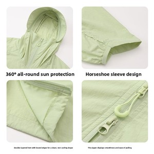 Veste d'été légère anti-UV à personnalisation profonde, avec capuche amovible, <span class=keywords><strong>protection</strong></span> solaire fine, fabriquée par un fabricant OEM depuis 1997 - Product Image 2