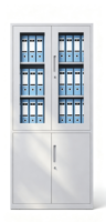 Gabinete de Oficina de Acero KD al por Mayor con Puerta de Media Vidriera, Gabinete de Almacenamiento de Documentos Antioxidante para Empresas