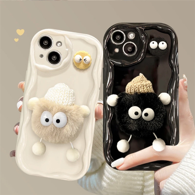 Korean Ins Style Full Package Camera protection Cartoon Plush Silicone TPU Girl for Phone case iPhone 17 Pro Max 16 Plus 15 14