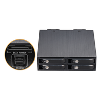 Tray-less 4-Bay 2.5 "SATA/SAS SSD/HDD Enclosure untuk 5.25" Bay MiniSAS HD (SFF-8643) konektor