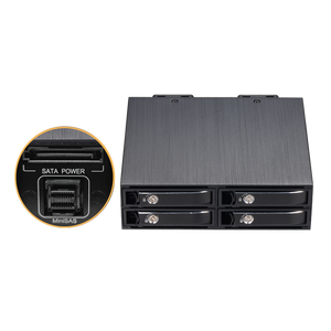 Tray-ít <span class=keywords><strong>4</strong></span>-bay 2.5 "<span class=keywords><strong>SATA</strong></span>/SAS SSD/HDD bao vây cho 5.25" bay minisas HD (SFF-8643) kết nối - Product Image 2