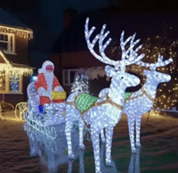 Voiture de père noël géante artificielle 5m-50m avec lumières LED et boules en plastique et étoiles, adaptée à la décoration de rue carrée extérieure