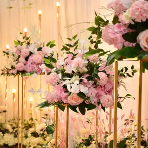 Decoração de flor em vaso, vara de casamento, flor de estrada, pé de chumbo