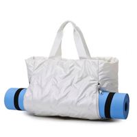 Sac de sport unisexe grande capacité en toile imperméable avec compartiment à chaussures et sangle réglable pour le yoga, les voyages en extérieur et la salle de sport
