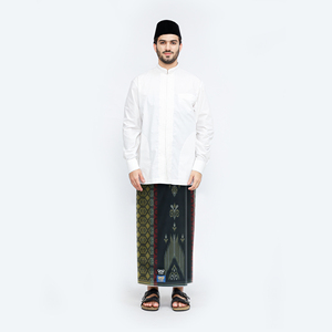 Jacquard Premium Sarong para adultos Classic Gold Motif C45 DKA Negro Amarillo Indonesio Hombres Sarong de Asia Pacífico - Product Image 4