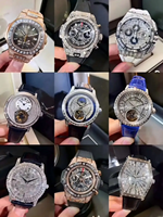 Montre mécanique automatique sertie de moissanite, acier inoxydable 316L, résistante à l'eau, luxe, homme/femme, OEM ODM personnalisé
