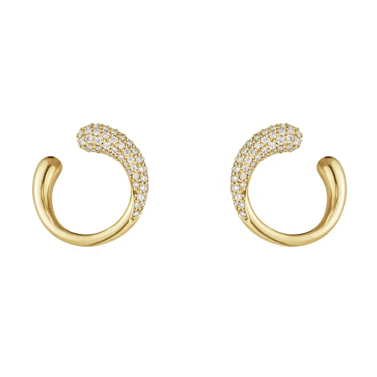 Orecchini a cerchio con zirconi intarsiati in stile alto semplice doratura in ottone alla moda gioielli 24k orecchini donna Euro-americana design personalizzato