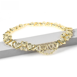 <span class=keywords><strong>Collana</strong></span> all'Ingrosso per Donne <span class=keywords><strong>con</strong></span> <span class=keywords><strong>Grande</strong></span> <span class=keywords><strong>Cuore</strong></span> 'TI AMO' Abbracci e Baci Gioielli XOXO in Cristallo - Product Image 5