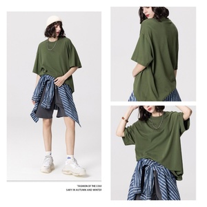 เสื้อยืดผู้ชายและผู้หญิงทรงหลวม รุ่นดรอปโชว์เดอร์ คอกลม แขนสั้น ทรงบ็อกซี่ ปี 2025 สำหรับสุภาพสตรี - Product Image 6