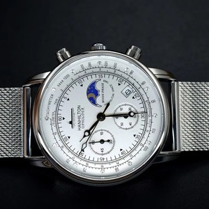 Nuevo Reloj Cronógrafo Multifunción de Lujo para Hombre, Fase Lunar, Luminoso, Correa de Malla de Acero Inoxidable, Reloj de Cuarzo Resistente al Agua para Hombre - Product Image 5