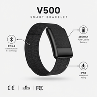 Gelang Pintar V500 Monitor Glukosa Darah Non-Invasif, Asam Urat, Lipid, Komposisi Tubuh, Pelacak Kesehatan untuk Lansia OEM Grosir