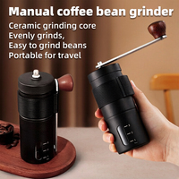 Ensemble de cafetière noire pour camping en plein air, moulin à café manuel portable, kit de préparation de café à la main facile à transporter, acier inoxydable 304SS